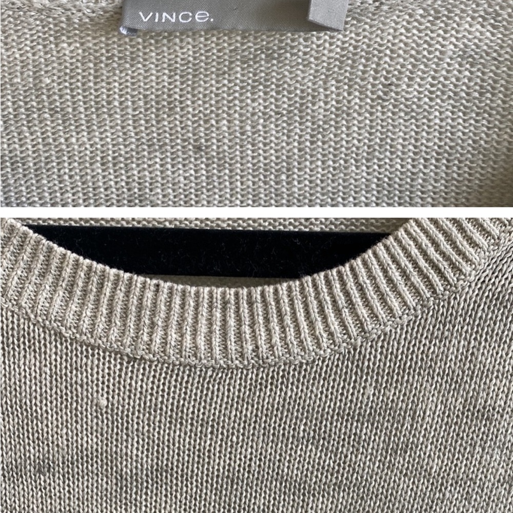 Vince linen extra long sleeve crew - Picture 3 of 3
